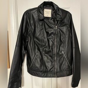 Abercrombie & Fitch Outlet Exclusive Black Leather Jacket
